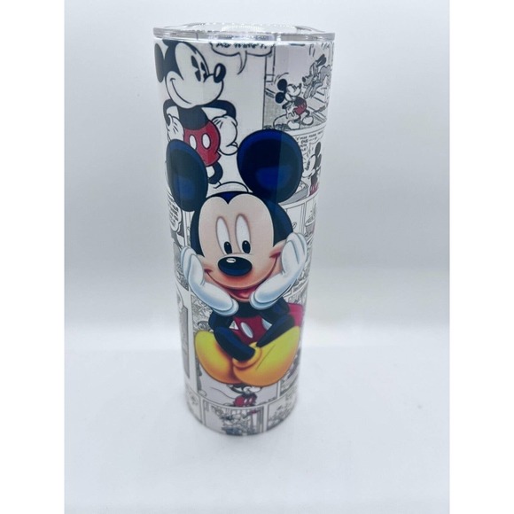 Mickey Mouse Inspired Comic Strips Other - Mickey Inspired Comics 20 oz Skinny Tumbler Custom Made, New with Straw and Lid